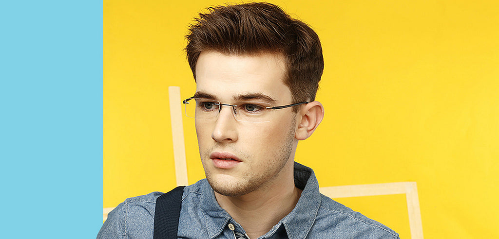 Rimless Eyeglasses-Frame Rectangle--EG Rimless Eyeglasses-Frame Rectangle--EG