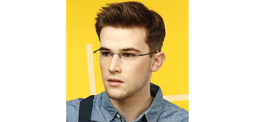 Rimless Eyeglasses-Frame Rectangle--EG Rimless Eyeglasses-Frame Rectangle--EG
