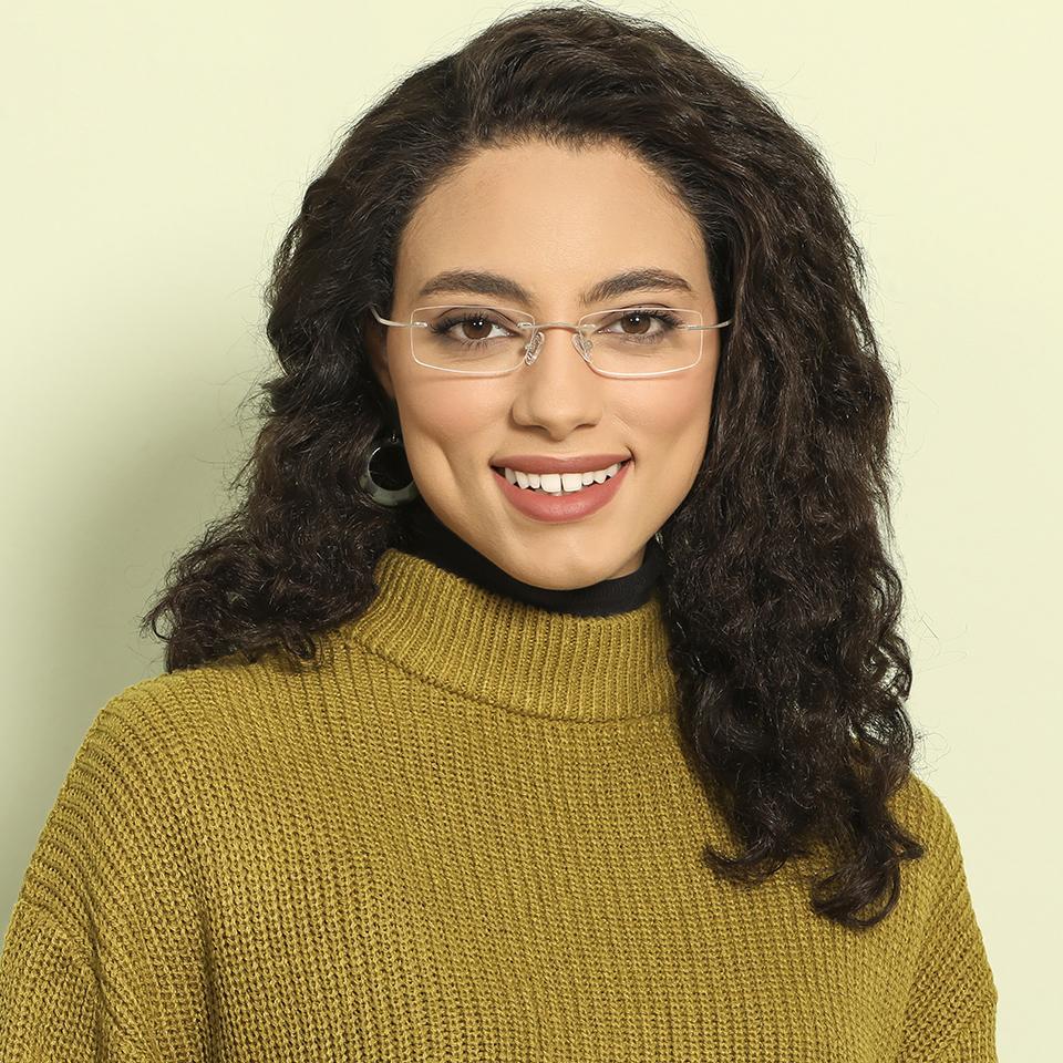 Rimless Eyeglasses-Frame Rectangle--EG Rimless Eyeglasses-Frame Rectangle--EG