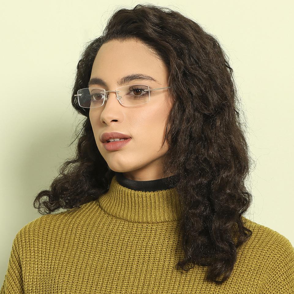 Rimless Eyeglasses-Frame Rectangle--EG Rimless Eyeglasses-Frame Rectangle--EG