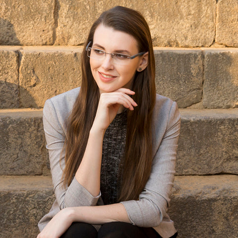 Rimless Eyeglasses-Frame Rectangle--EG Rimless Eyeglasses-Frame Rectangle--EG