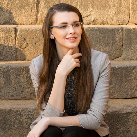 Rimless Eyeglasses-Frame Rectangle--EG Rimless Eyeglasses-Frame Rectangle--EG