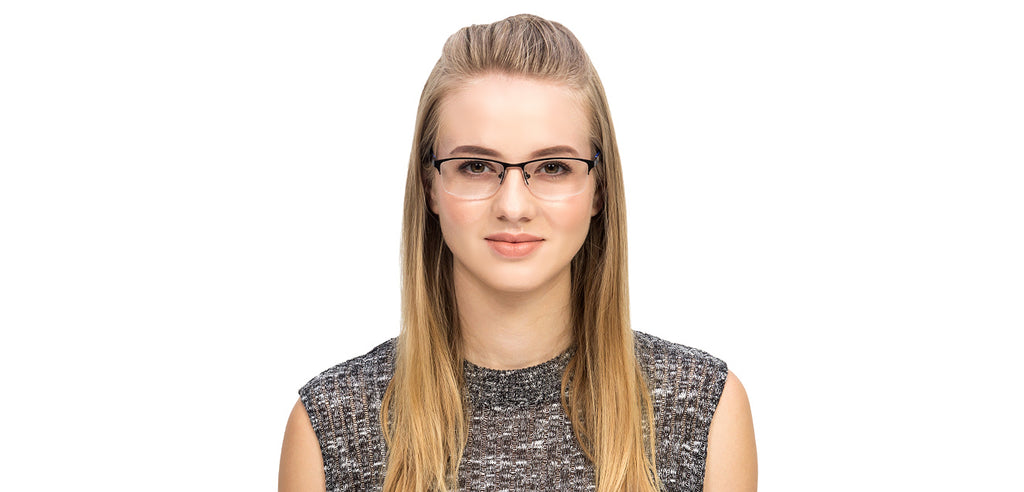 Half Rim Eyeglasses-Frame Rectangle--EG Half Rim Eyeglasses-Frame Rectangle--EG