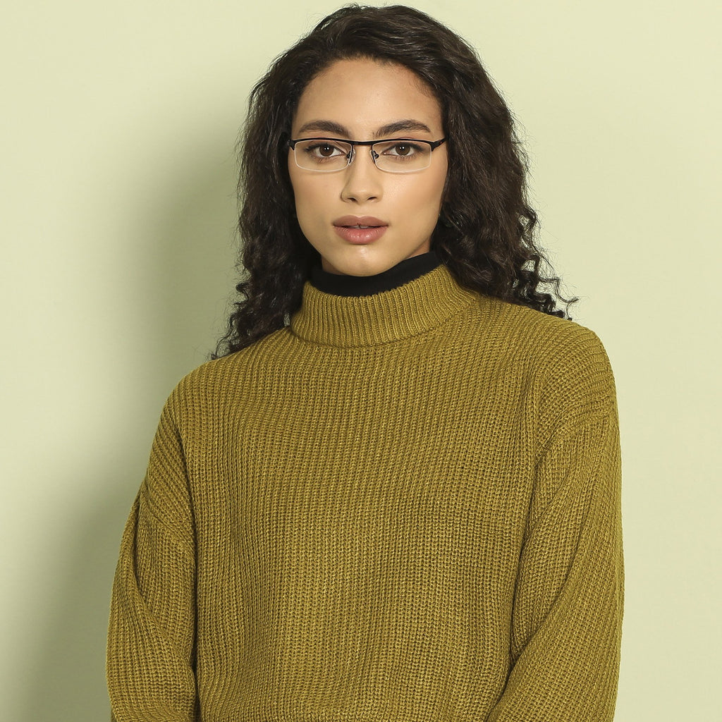 Half Rim Eyeglasses-Frame Rectangle--EG Half Rim Eyeglasses-Frame Rectangle--EG