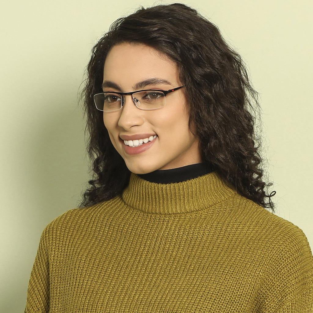 Half Rim Eyeglasses-Frame Rectangle--EG Half Rim Eyeglasses-Frame Rectangle--EG