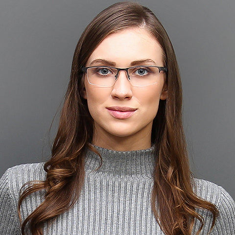 Half Rim Eyeglasses-Frame Rectangle--EG Half Rim Eyeglasses-Frame Rectangle--EG