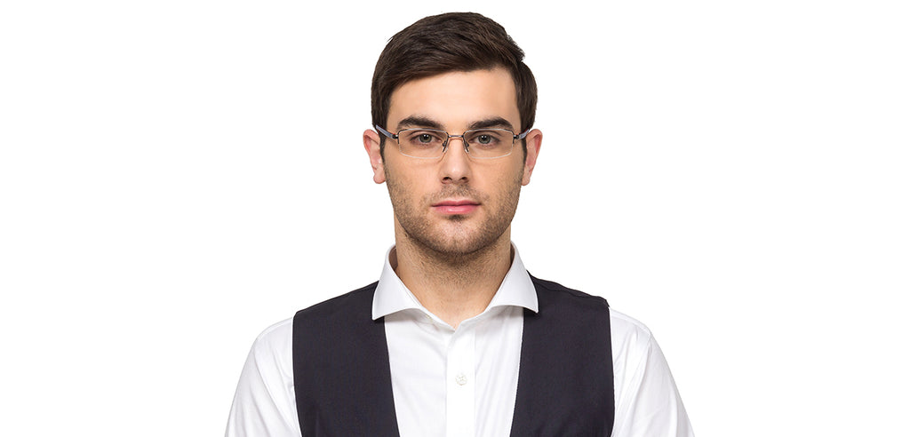 Half Rim Eyeglasses-Frame Rectangle--EG Half Rim Eyeglasses-Frame Rectangle--EG