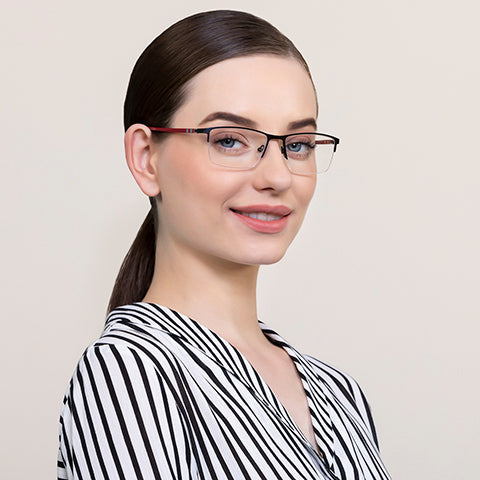 Half Rim Eyeglasses-Frame Rectangle--EG Half Rim Eyeglasses-Frame Rectangle--EG