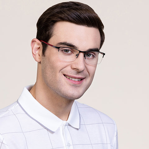 Half Rim Eyeglasses-Frame Rectangle--EG Half Rim Eyeglasses-Frame Rectangle--EG