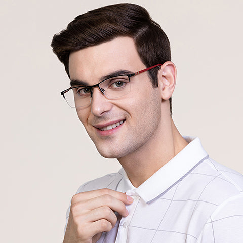 Half Rim Eyeglasses-Frame Rectangle--EG Half Rim Eyeglasses-Frame Rectangle--EG