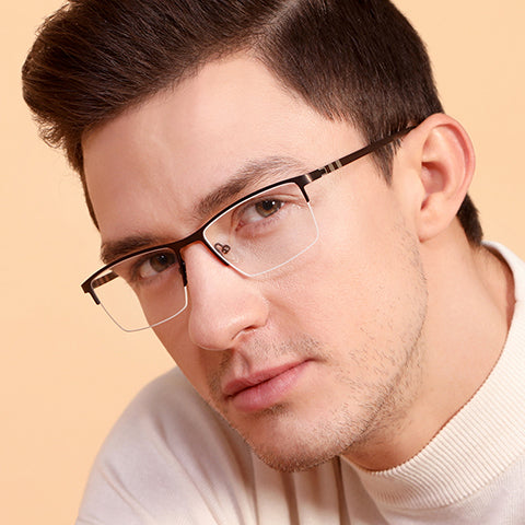 Half Rim Eyeglasses-Frame Rectangle--EG Half Rim Eyeglasses-Frame Rectangle--EG