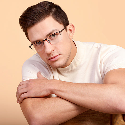 Half Rim Eyeglasses-Frame Rectangle--EG Half Rim Eyeglasses-Frame Rectangle--EG