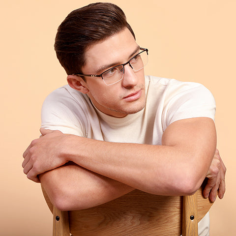 Half Rim Eyeglasses-Frame Rectangle--EG Half Rim Eyeglasses-Frame Rectangle--EG