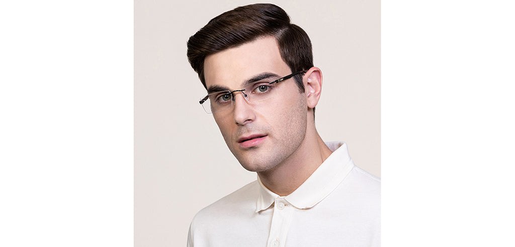 Rimless Eyeglasses-Frame Rectangle--EG Rimless Eyeglasses-Frame Rectangle--EG