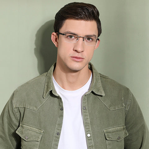 Rimless Eyeglasses-Frame Rectangle--EG Rimless Eyeglasses-Frame Rectangle--EG