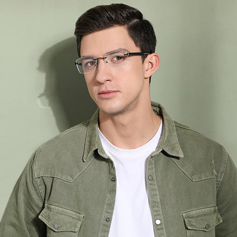 Rimless Eyeglasses-Frame Rectangle--EG Rimless Eyeglasses-Frame Rectangle--EG