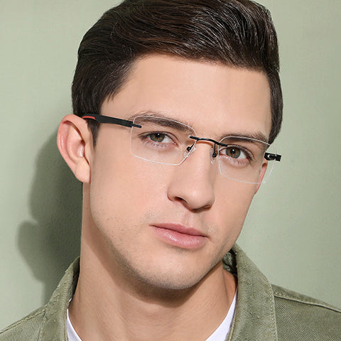 Rimless Eyeglasses-Frame Rectangle--EG Rimless Eyeglasses-Frame Rectangle--EG