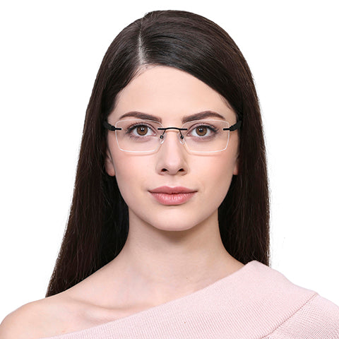 Rimless Eyeglasses-Frame Rectangle--EG Rimless Eyeglasses-Frame Rectangle--EG