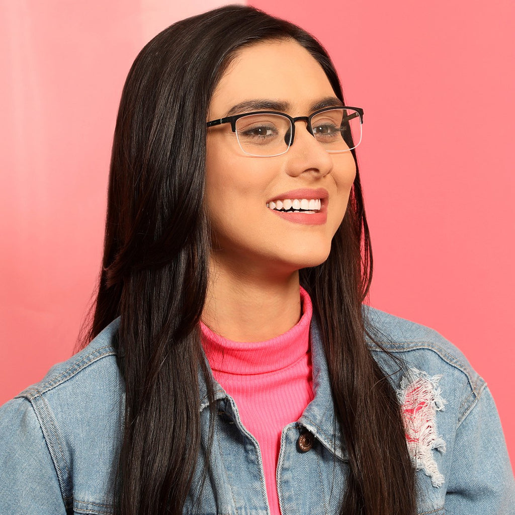 Half Rim Eyeglasses-Frame Rectangle--EG Half Rim Eyeglasses-Frame Rectangle--EG