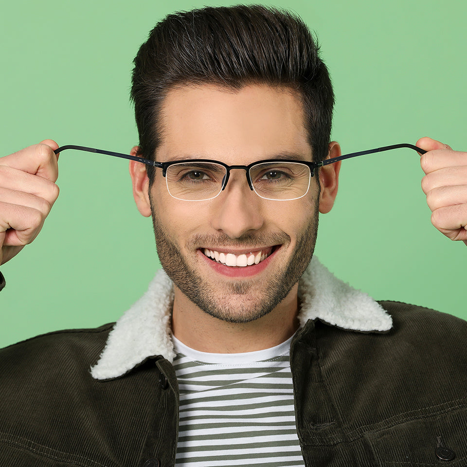 Half Rim Eyeglasses-Frame Rectangle--EG Half Rim Eyeglasses-Frame Rectangle--EG