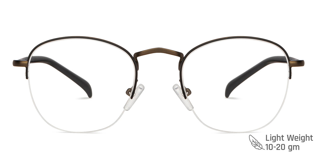 Half Rim Eyeglasses-Frame Round--EG Half Rim Eyeglasses-Frame Round--EG