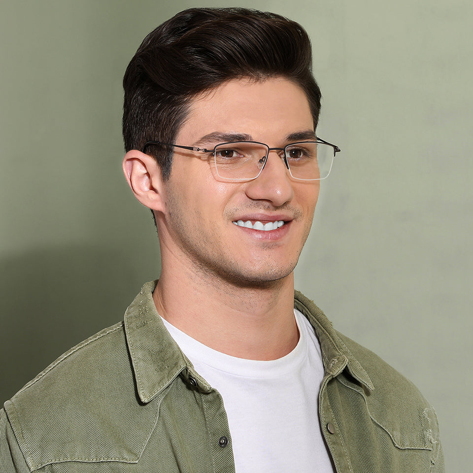 Half Rim Eyeglasses-Frame Rectangle--EG Half Rim Eyeglasses-Frame Rectangle--EG