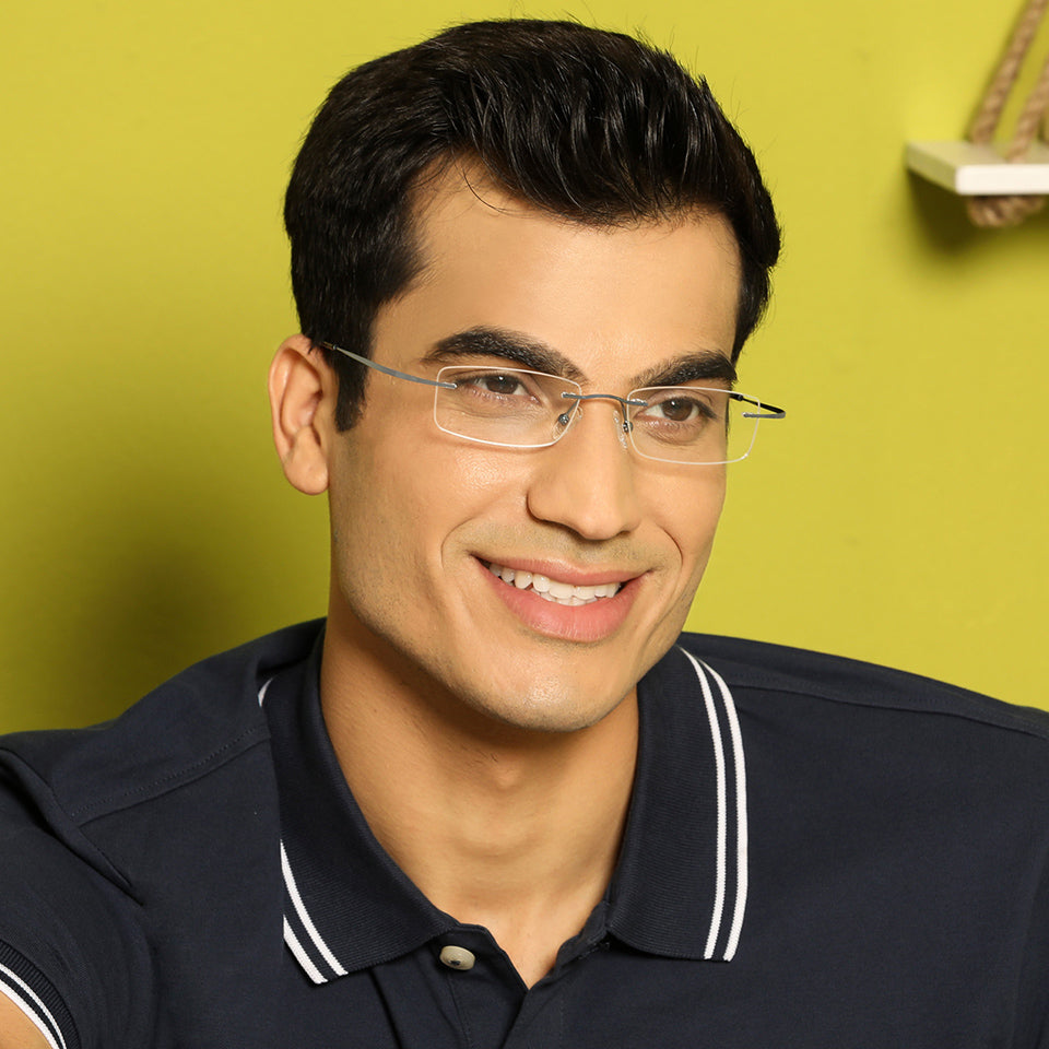 Rimless Eyeglasses-Frame Rectangle--EG Rimless Eyeglasses-Frame Rectangle--EG