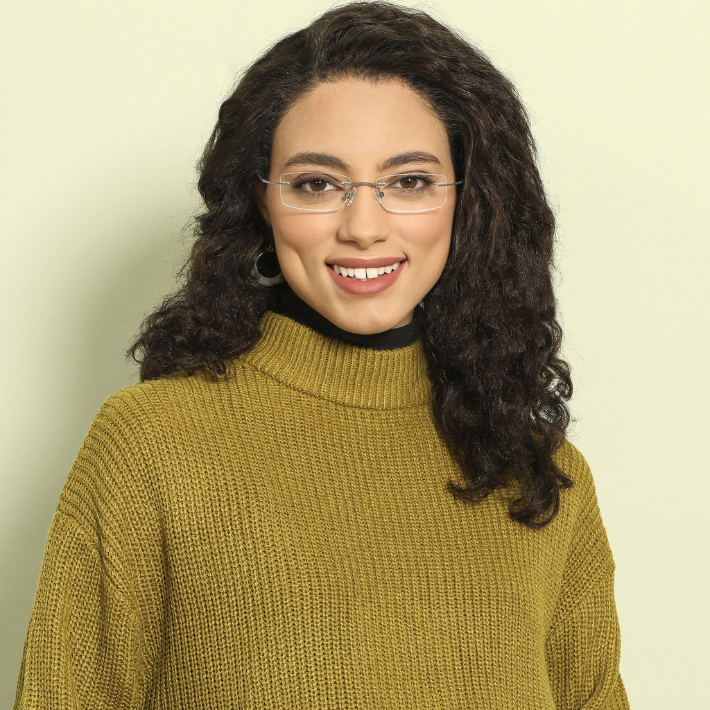 Rimless Eyeglasses-Frame Rectangle--EG Rimless Eyeglasses-Frame Rectangle--EG