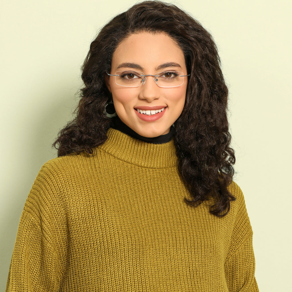 Rimless Eyeglasses-Frame Rectangle--EG Rimless Eyeglasses-Frame Rectangle--EG
