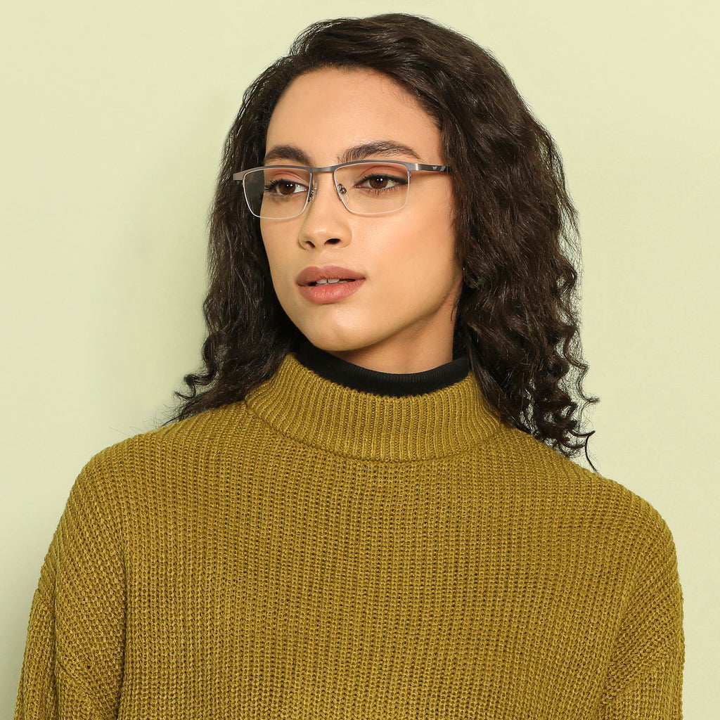 Half Rim Eyeglasses-Frame Rectangle--EG Half Rim Eyeglasses-Frame Rectangle--EG