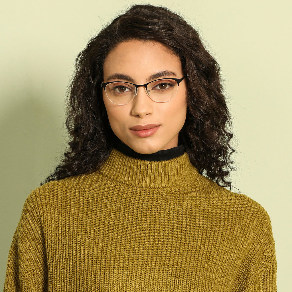 Half Rim Eyeglasses-Frame Cat Eye--EG Half Rim Eyeglasses-Frame Cat Eye--EG