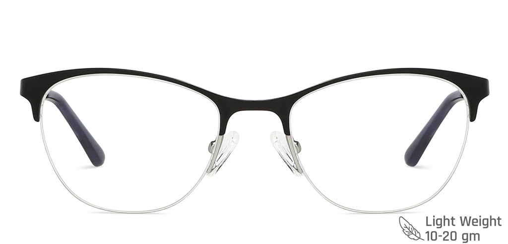 Half Rim Eyeglasses-Frame Cat Eye--EG Half Rim Eyeglasses-Frame Cat Eye--EG