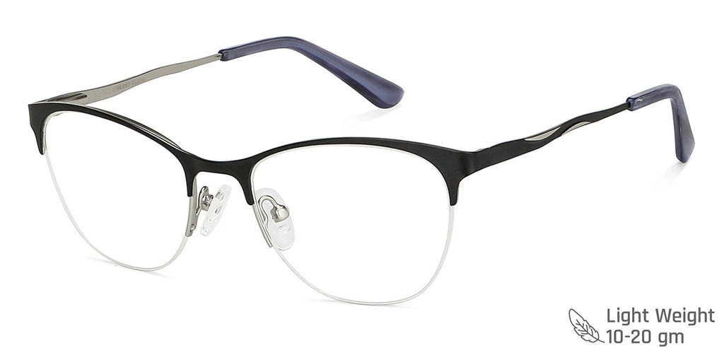 Half Rim Eyeglasses-Frame Cat Eye--EG Half Rim Eyeglasses-Frame Cat Eye--EG