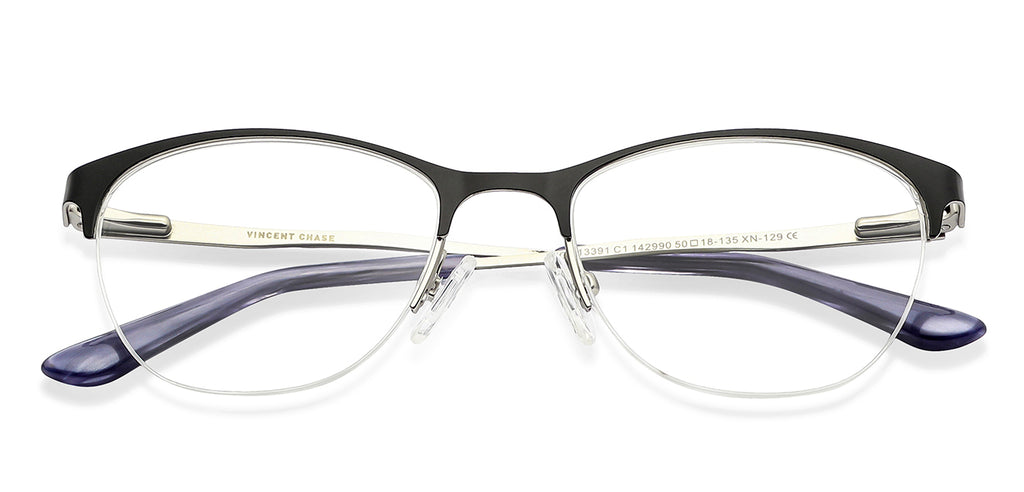 Half Rim Eyeglasses-Frame Cat Eye--EG Half Rim Eyeglasses-Frame Cat Eye--EG