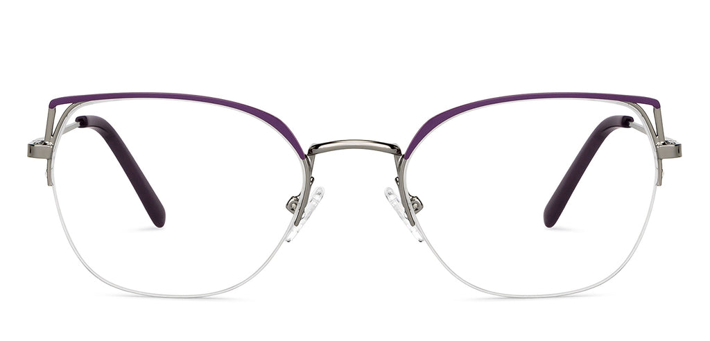 Half Rim Eyeglasses-Frame Cat Eye--EG Half Rim Eyeglasses-Frame Cat Eye--EG
