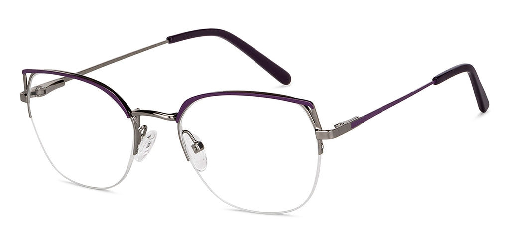 Half Rim Eyeglasses-Frame Cat Eye--EG Half Rim Eyeglasses-Frame Cat Eye--EG