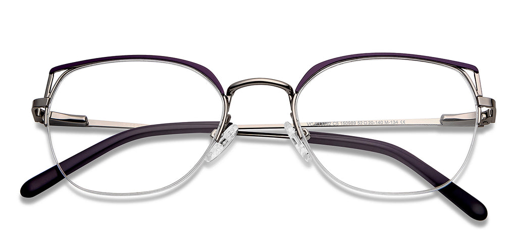 Half Rim Eyeglasses-Frame Cat Eye--EG Half Rim Eyeglasses-Frame Cat Eye--EG