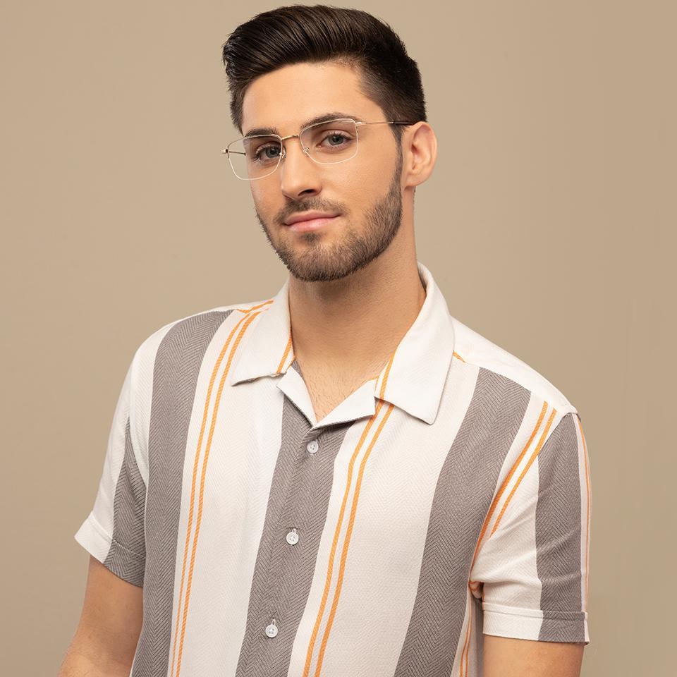 Half Rim Eyeglasses-Frame Rectangle--EG Half Rim Eyeglasses-Frame Rectangle--EG