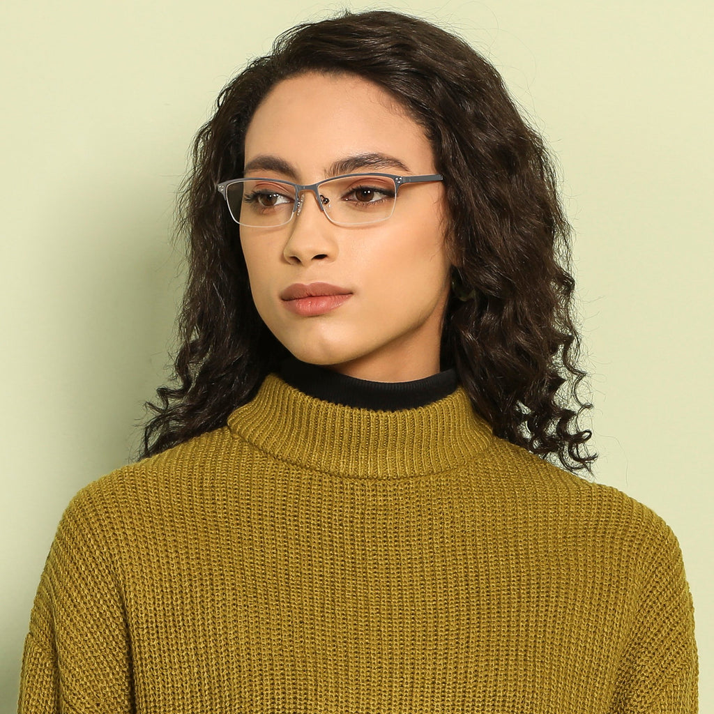 Half Rim Eyeglasses-Frame Rectangle--EG Half Rim Eyeglasses-Frame Rectangle--EG