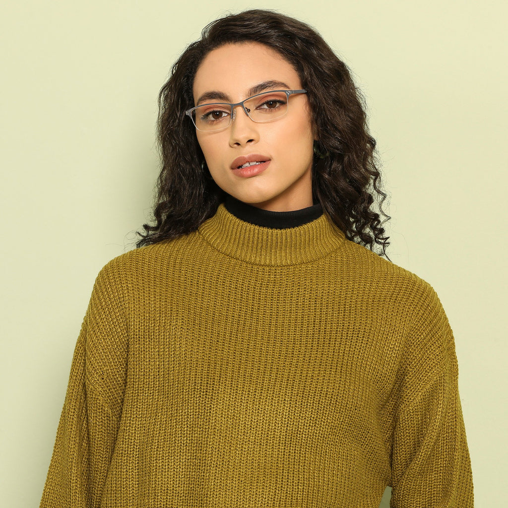 Half Rim Eyeglasses-Frame Rectangle--EG Half Rim Eyeglasses-Frame Rectangle--EG