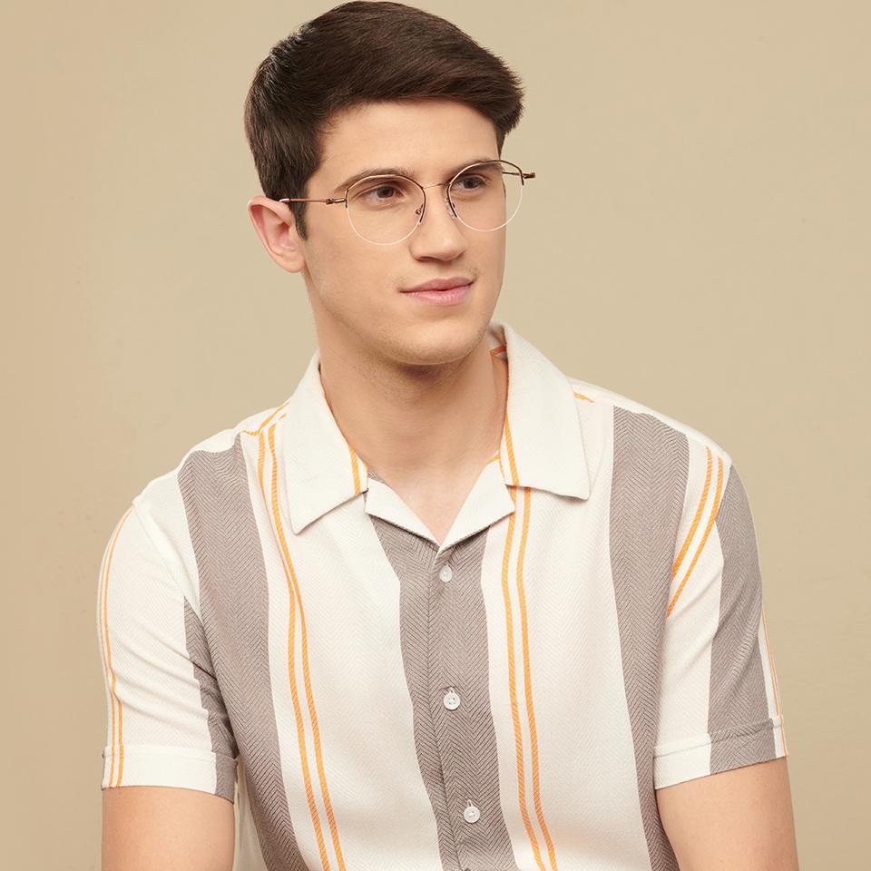 Half Rim Eyeglasses-Frame Hexagonal--EG Half Rim Eyeglasses-Frame Hexagonal--EG