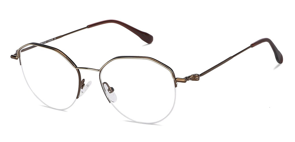 Half Rim Eyeglasses-Frame Hexagonal--EG Half Rim Eyeglasses-Frame Hexagonal--EG