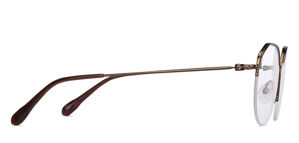 Half Rim Eyeglasses-Frame Hexagonal--EG Half Rim Eyeglasses-Frame Hexagonal--EG