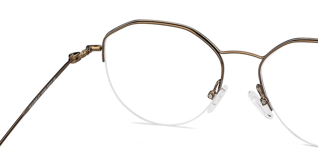 Half Rim Eyeglasses-Frame Hexagonal--EG Half Rim Eyeglasses-Frame Hexagonal--EG