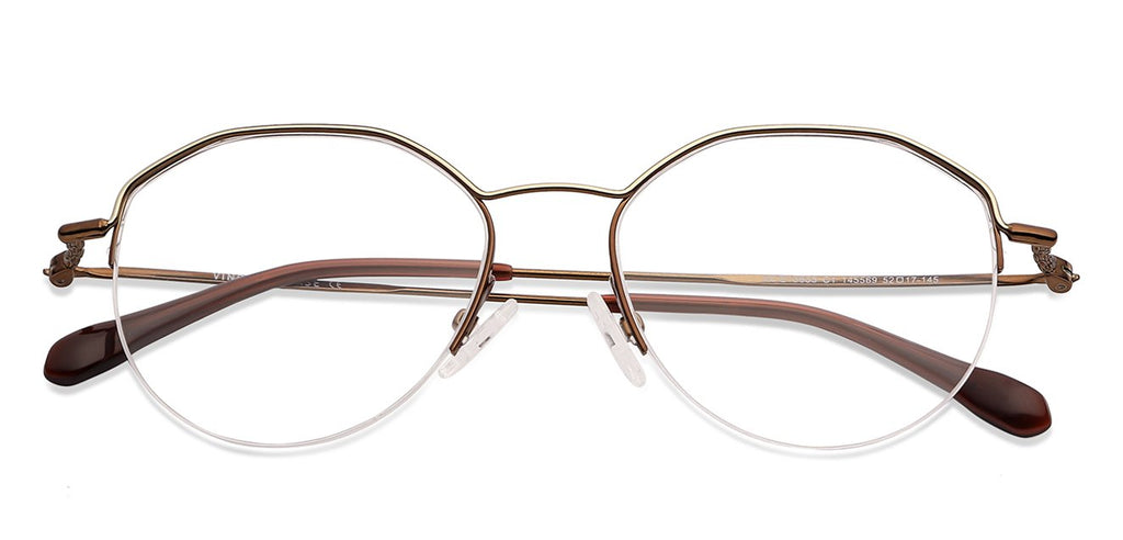 Half Rim Eyeglasses-Frame Hexagonal--EG Half Rim Eyeglasses-Frame Hexagonal--EG