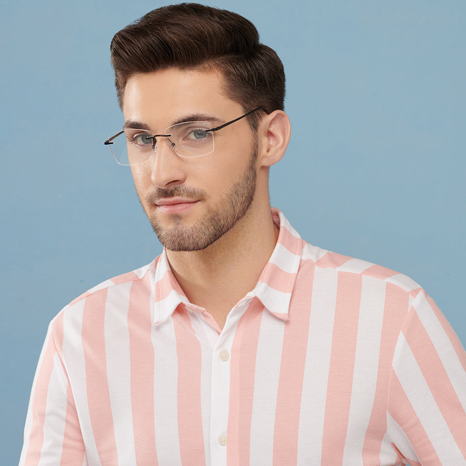 Rimless Eyeglasses-Frame Rectangle--EG Rimless Eyeglasses-Frame Rectangle--EG