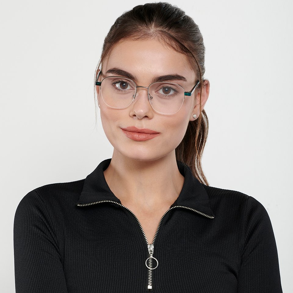 Half Rim Eyeglasses-Frame Round--EG Half Rim Eyeglasses-Frame Round--EG