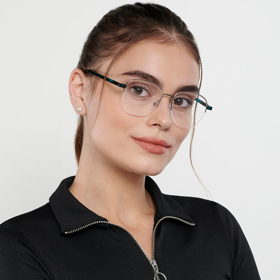 Half Rim Eyeglasses-Frame Round--EG Half Rim Eyeglasses-Frame Round--EG