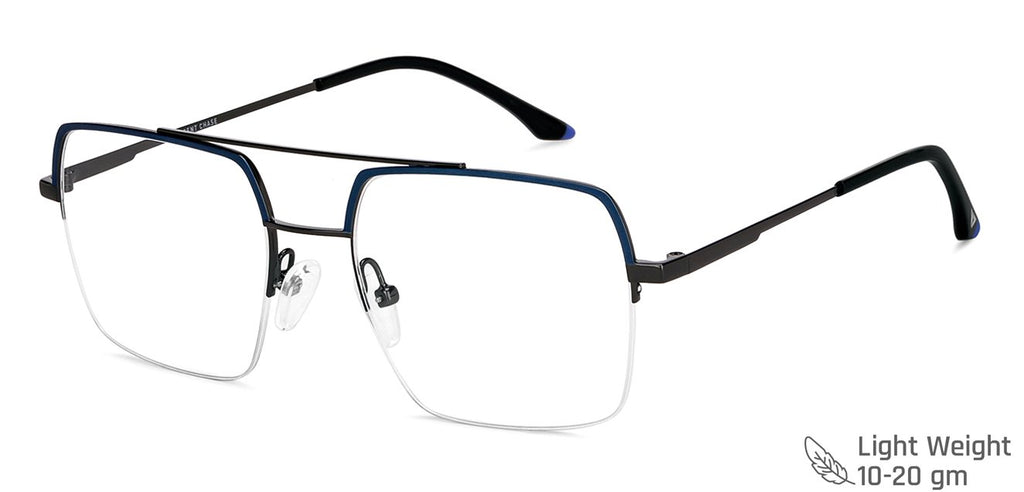 Half Rim Eyeglasses-Frame Rectangle--EG Half Rim Eyeglasses-Frame Rectangle--EG