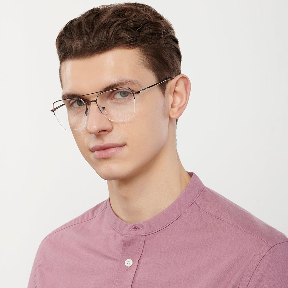 Half Rim Eyeglasses-Frame Geometric--EG Half Rim Eyeglasses-Frame Geometric--EG